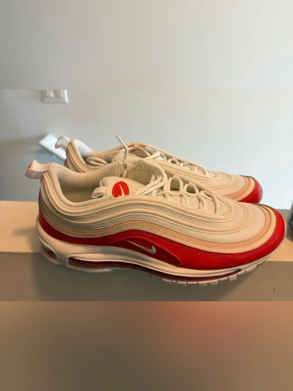 Men white and orange Athletic Sneakers